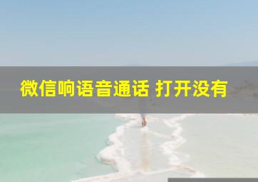 微信响语音通话 打开没有